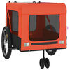 vidaXL Hondenfietstrailer oxford stof en ijzer oranje en zwart