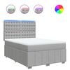 vidaXL Boxspring met matras stof lichtgrijs 140x200 cm