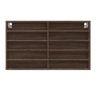 vidaXL Vitrinekast 100x15x58 cm bewerkt hout bruin eikenkleurig