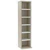 vidaXL Cd-kast 21x20x88 cm bewerkt hout wit en sonoma eikenkleurig