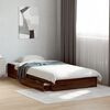 vidaXL Bedframe met lades bewerkt hout bruin eikenkleurig 75x190 cm