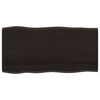 vidaXL Tafelblad natuurlijke rand 100x50x2 cm eikenhout donkerbruin