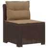 vidaXL E&eacute;npersoons Tuinbank met Kussens Rattan Look PP Bruin