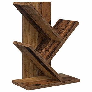 vidaXL Boomvormige boekenplank met 3 planken 30 x 18 x 40 cm Oud hout