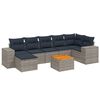 vidaXL 8-delige tuinbankset met kussens, grijs polyrotan