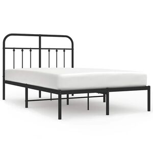 vidaXL Bedframe met hoofdbord metaal zwart 120x190 cm