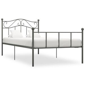 vidaXL Bedframe metaal grijs 100x200 cm