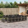 vidaXL 17-delige Tuinset met kussens poly rattan grijs