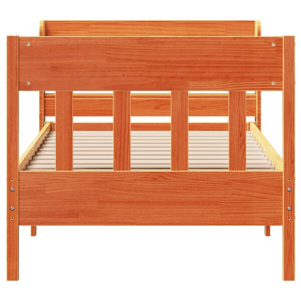 vidaXL Bedframe zonder matras massief grenenhout wasbruin 100x200 cm