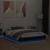 vidaXL Bedframe met LED-verlichting zwart 135x190 cm