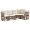 vidaXL Tuinbankenset 5 pcs Beige poly rattan