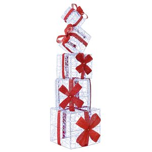 vidaXL Cadeaudoos kerstdecoratie 5 st 125 LED's Koel wit