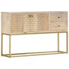vidaXL Dressoir 120x30x75 cm massief mangohout goudkleurig