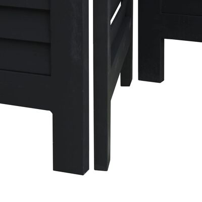 vidaXL Kamerscherm met 3 panelen massief paulowniahout zwart