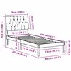 vidaXL Bedframe met Gevoerd Hoofdgedeelte Wit 75 x 190 cm