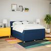 vidaXL Boxspring met matras stof blauw 140x200 cm