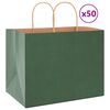 vidaXL Papieren zakken 50 st met hengsels 32x22x24 cm groen
