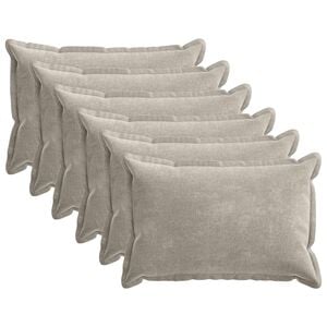 vidaXL Kussensloop 6 pcs HOUTEN Lichtgrijs 50 x 70 cm Chenille Stof