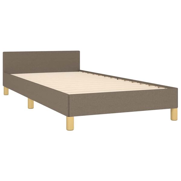 vidaXL Bedframe met hoofdeinde zonder matras 80x200 cm stof taupe