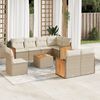 vidaXL 9-delige Loungeset met kussens poly rattan beige