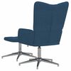 vidaXL Relaxstoel met voetenbank stof blauw