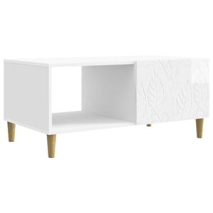 vidaXL Salontafel Hoogglans Wit 90 x 50 x 40 cm Bewerkt hout