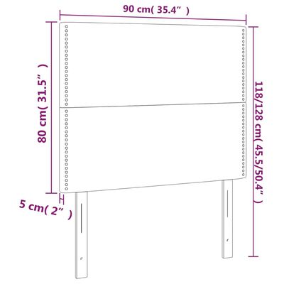 vidaXL Hoofdborden 2 st 90x5x78/88 cm stof blauw