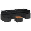 vidaXL Tuinbankenset 8 st Zwart Poly riet