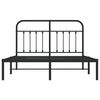 vidaXL Bedframe met hoofdbord metaal zwart 140x190 cm