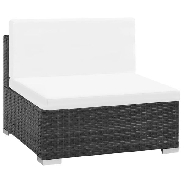 vidaXL 8-delige Loungeset met kussens poly rattan zwart