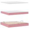 vidaXL Opbergbed met matras met matras Roze 200 x 200 cm Fluweel