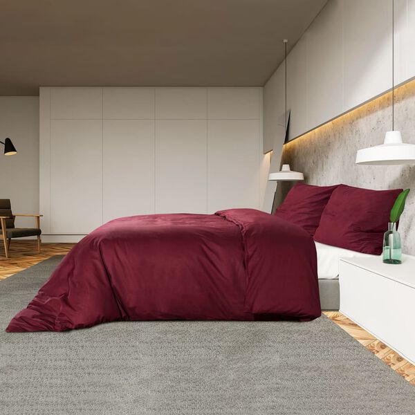 vidaXL Dekbedovertrekset lichtgewicht 135x200 cm microvezel bordeaux
