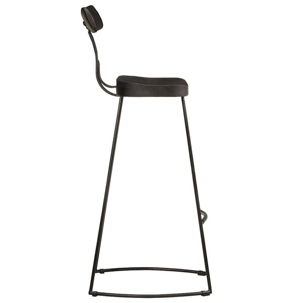 vidaXL Barkrukken 2 st 49x43x103 cm massief mangohout zwart