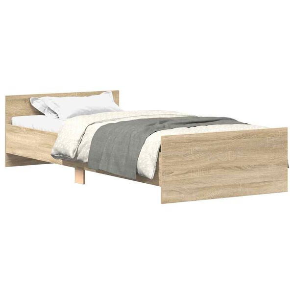 vidaXL Bedframe zonder matras hout sonoma eikenkleurig 75x190 cm