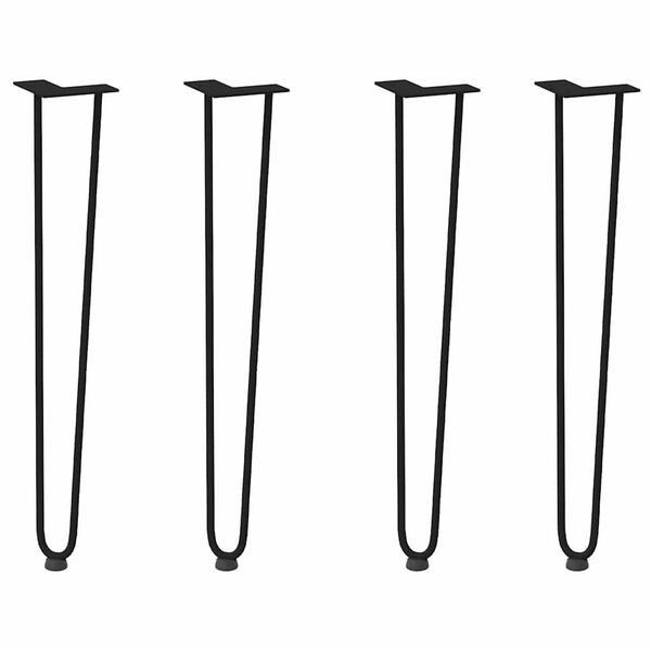 vidaXL Haarnadelpoten voor console tafel 4 st 72 cm massief staal zwart