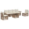vidaXL Tuinbankenset 7 st Beige poly rattan