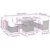 vidaXL 6-delige Loungeset met kussens poly rattan grijs
