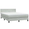 vidaXL Boxspring met matras en LED fluweel lichtgrijs 160x210 cm