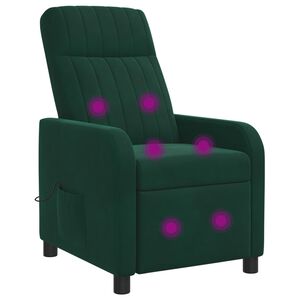 vidaXL Massage Recliner Donkergroen fluweel