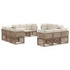 vidaXL Tuinbankenset 12 pcs Beige poly rattan
