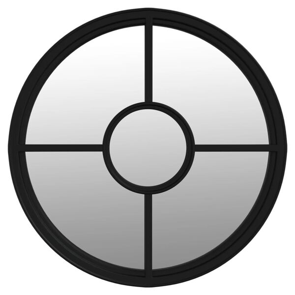 vidaXL Tuinspiegel rond 60x4 cm ijzer zwart