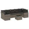 vidaXL 8-delige Loungeset met kussens poly rattan grijs