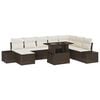 vidaXL Tuin Sofa Set met opslag 9 pcs Bruin Poly riet