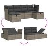 vidaXL 6-delige Loungeset met kussens poly rattan grijs