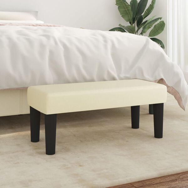 vidaXL Bankje 70x30x30 cm kunstleer cr&egrave;mekleurig