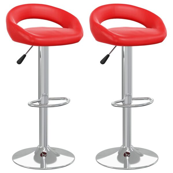 vidaXL Barstoelen 2 st kunstleer rood
