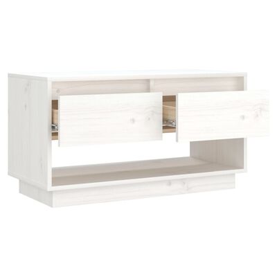 vidaXL Tv-meubel 74x34x40 cm massief grenenhout wit