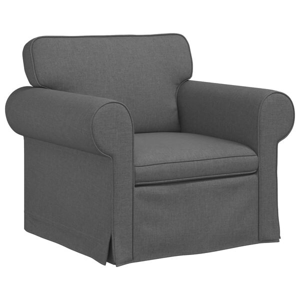 vidaXL Bank 60cm Donkergrijs Metaal