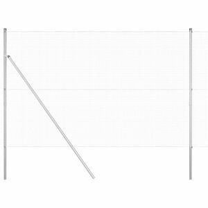 vidaXL gelast draadhek met grondbevestiging 25 x 1,5 m Zilverkleurig