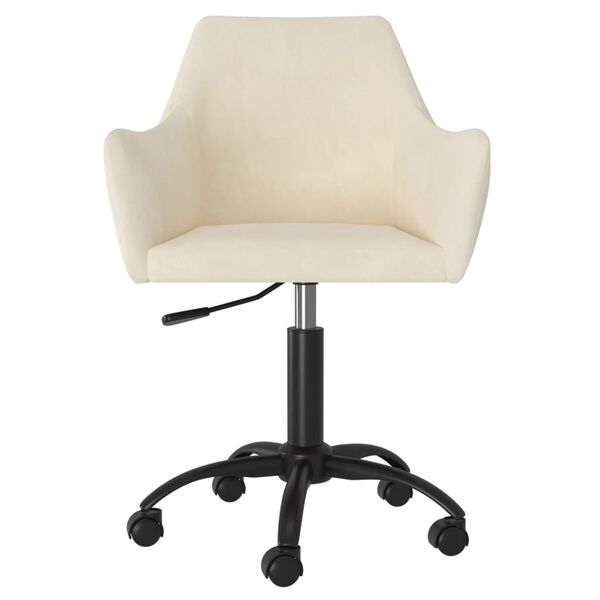 vidaXL Eetkamerstoelen draaibaar 4 st fluweel cr&egrave;mekleurig